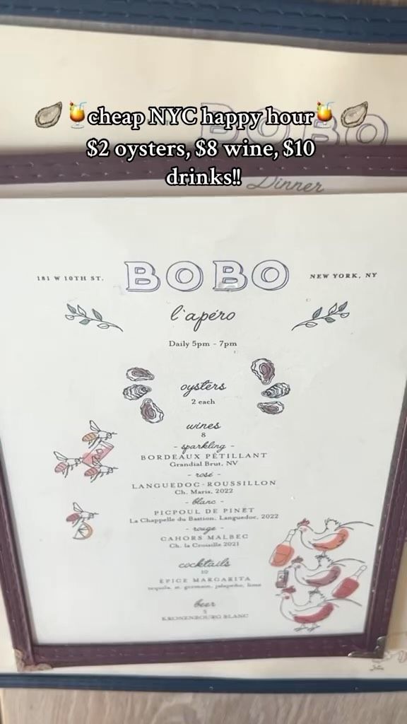 Cheap NYC Happy Hour Spot: Bobo Restaurant