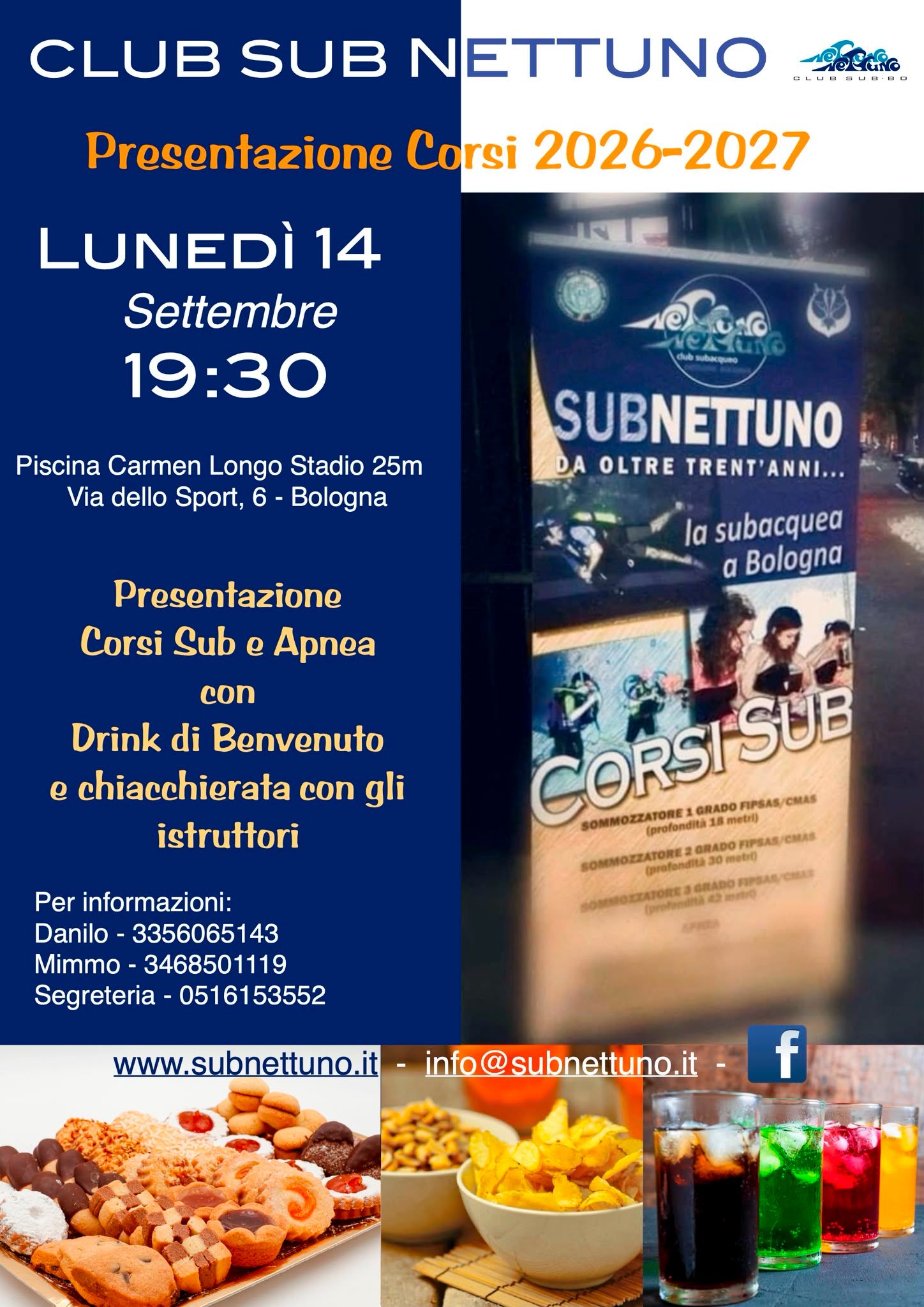 Presentazione Corsi Sub e Apnea 2026-2027 – Club Sub Nettuno – sfondo