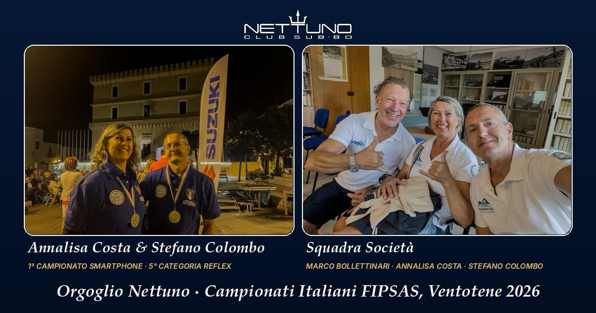 Campionati Italiani FIPSAS di Fotografia Subacquea: Club Sub Nettuno protagonista a Ventotene – sfondo