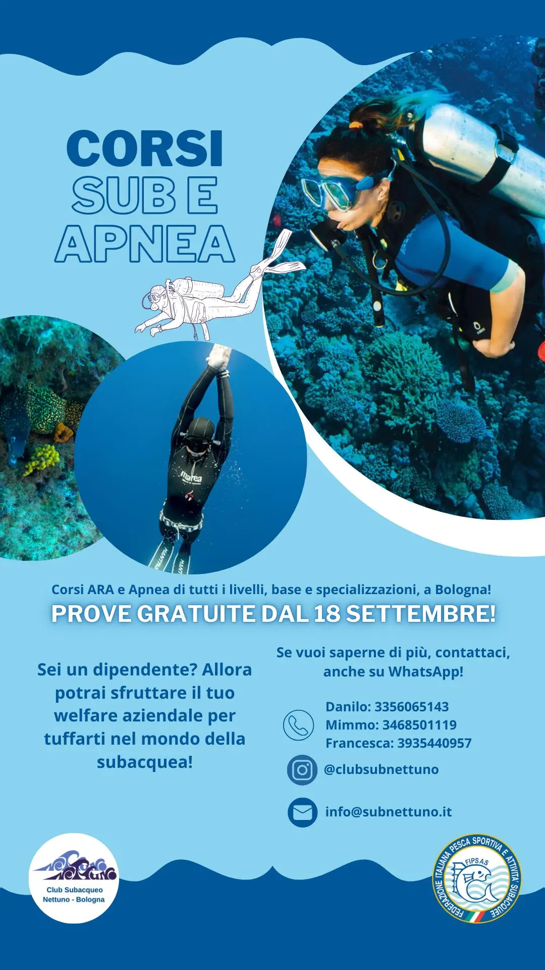 Immagine in evidenza: Corsi Sub e Apnea 2024