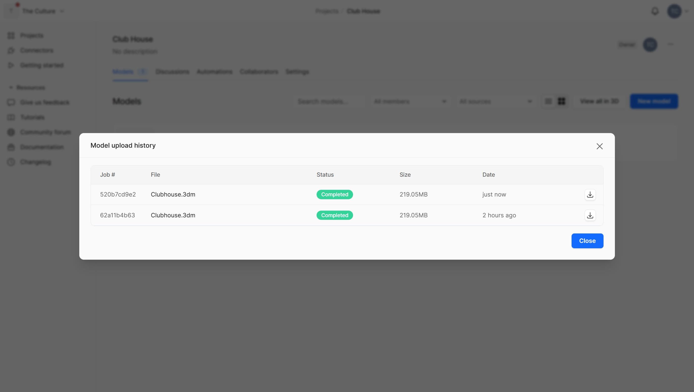 Speckle file importer history