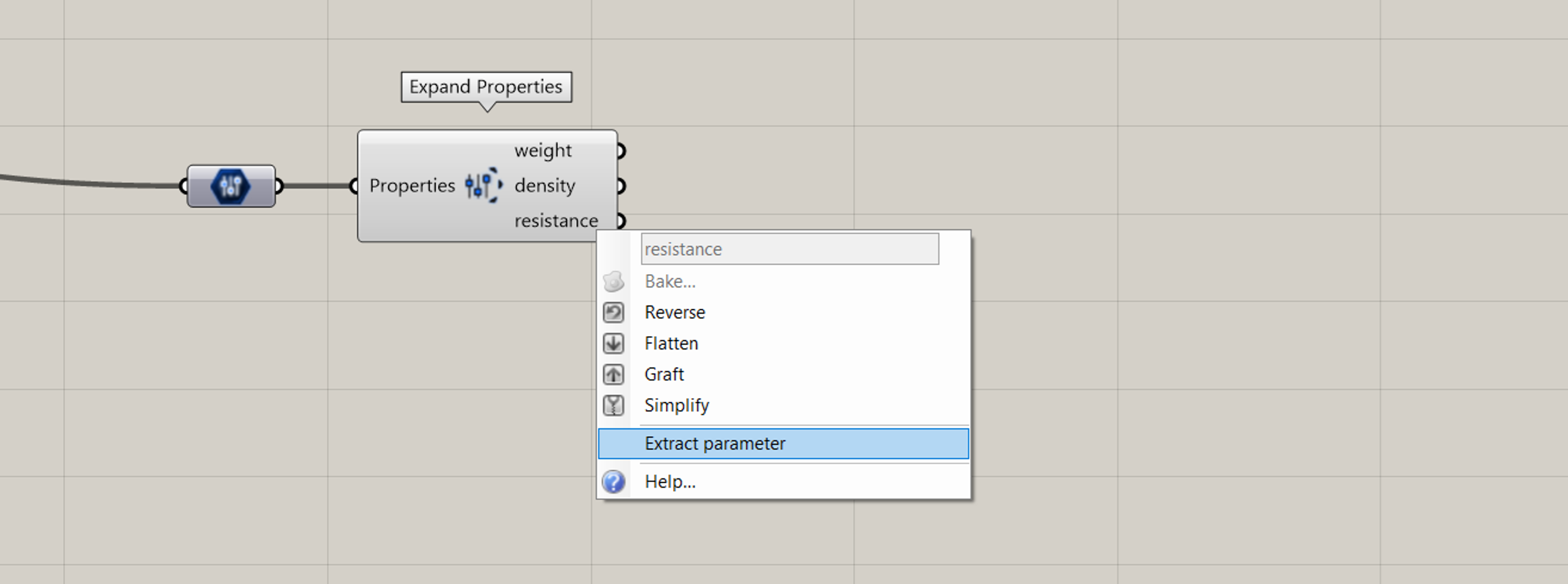Extract output parameters in Grasshopper