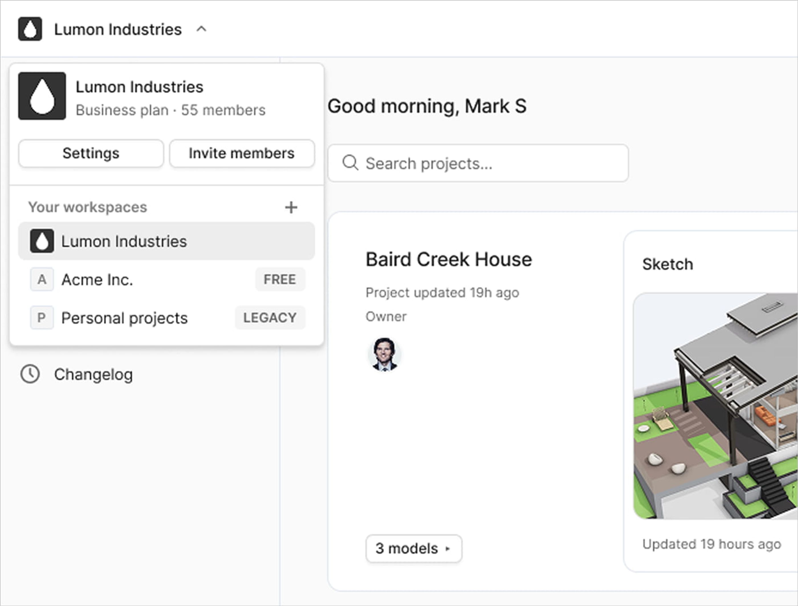Your workspace is your company’s virtual home. Customize it with your logo and name so every project is on-brand.