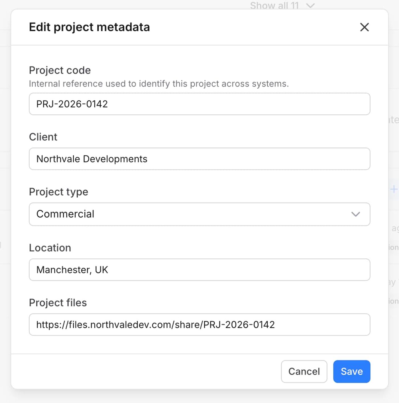 Edit Project Metadata