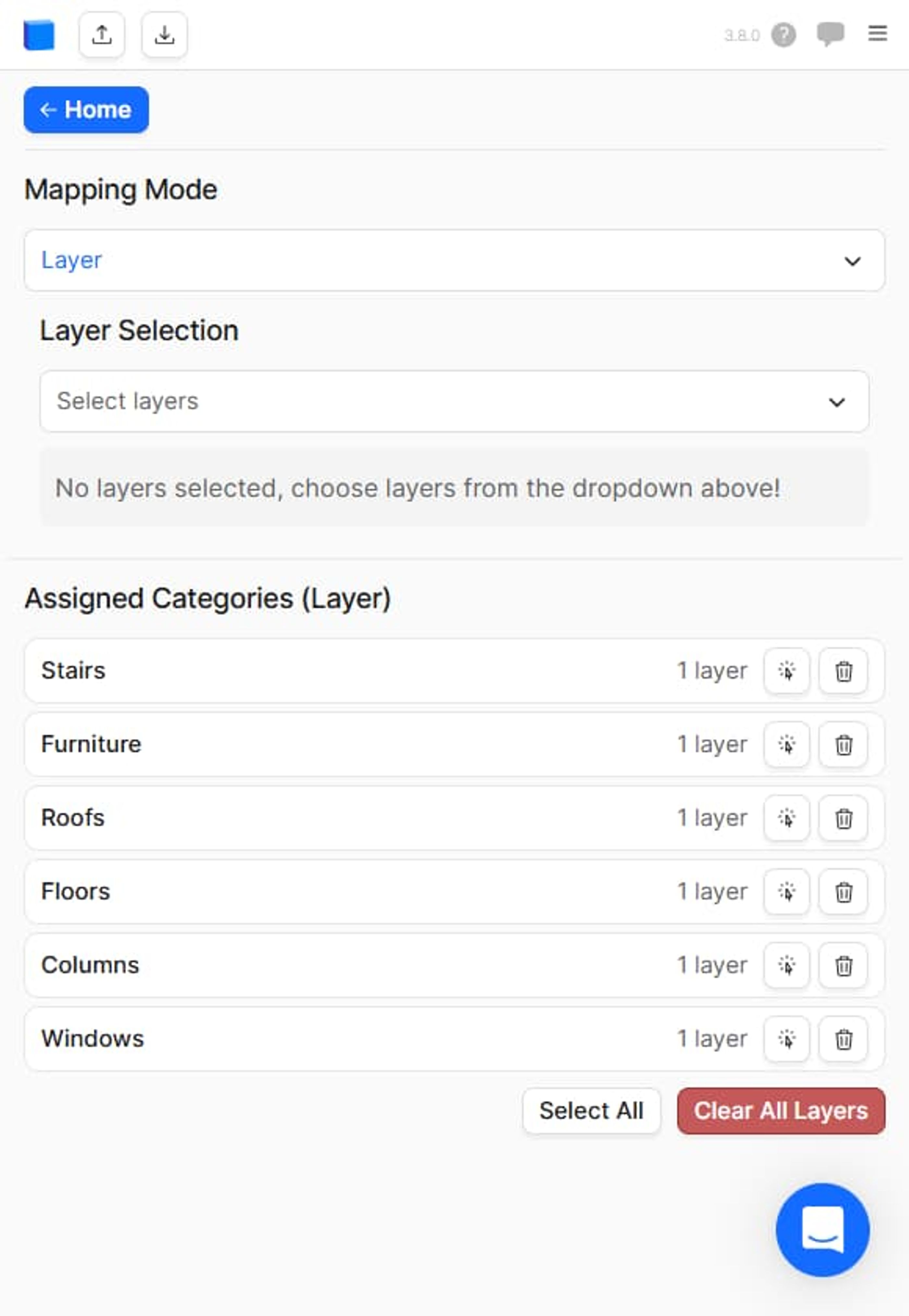 Assign your Rhino layers in the Speckle Container