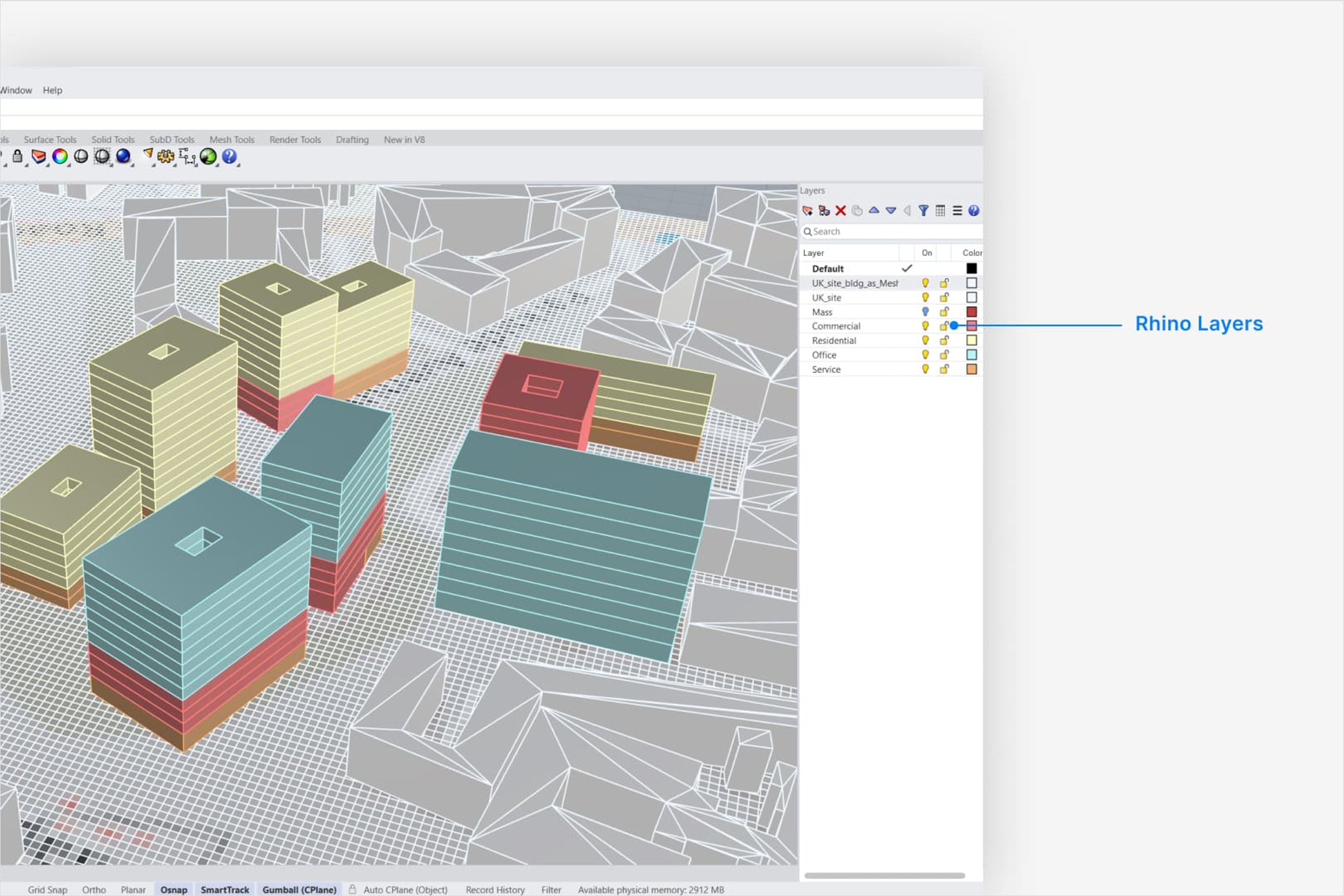 Speckle scene explorer: Rhino layers