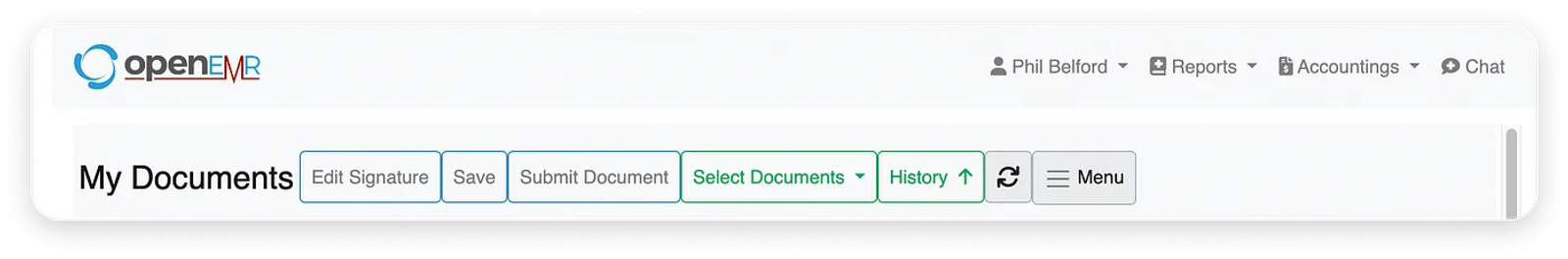 Medical dashboard UI buttons