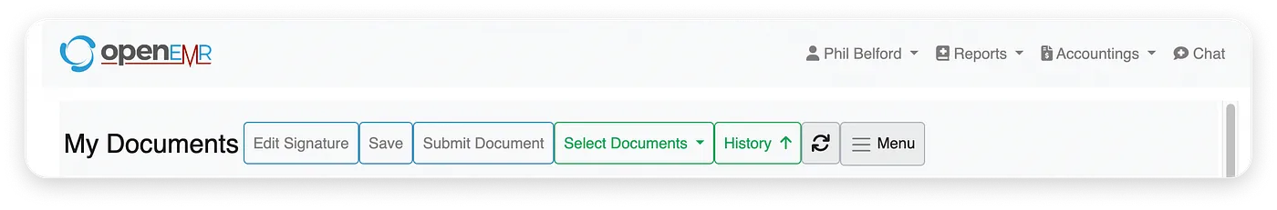 Medical dashboard UI buttons
