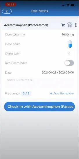 UX of symptom tracker app