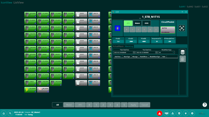 UI of airfield lighting software