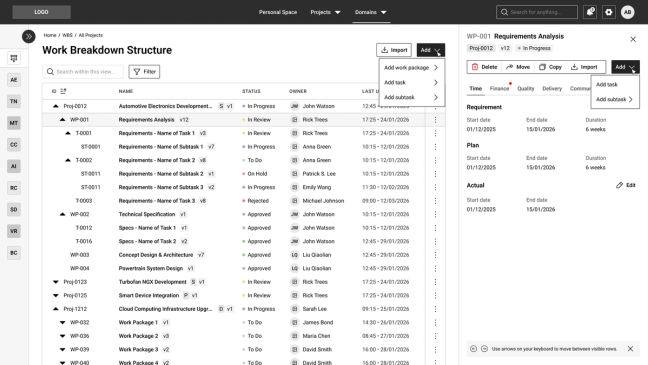 User interface wireframe