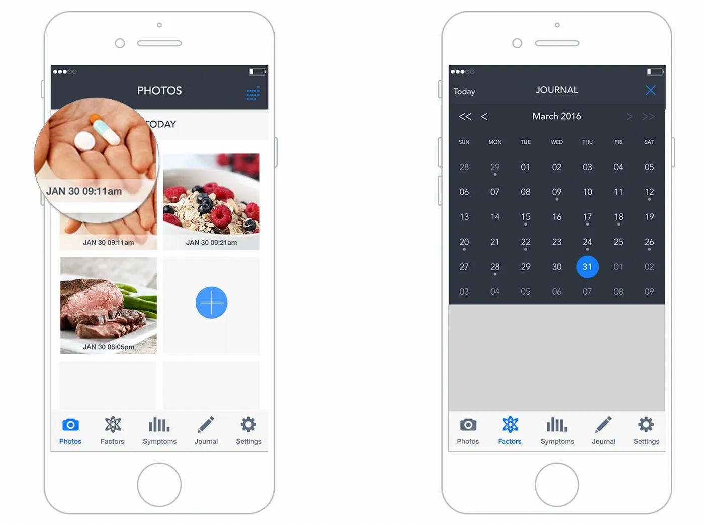 Symptom tracker UX design