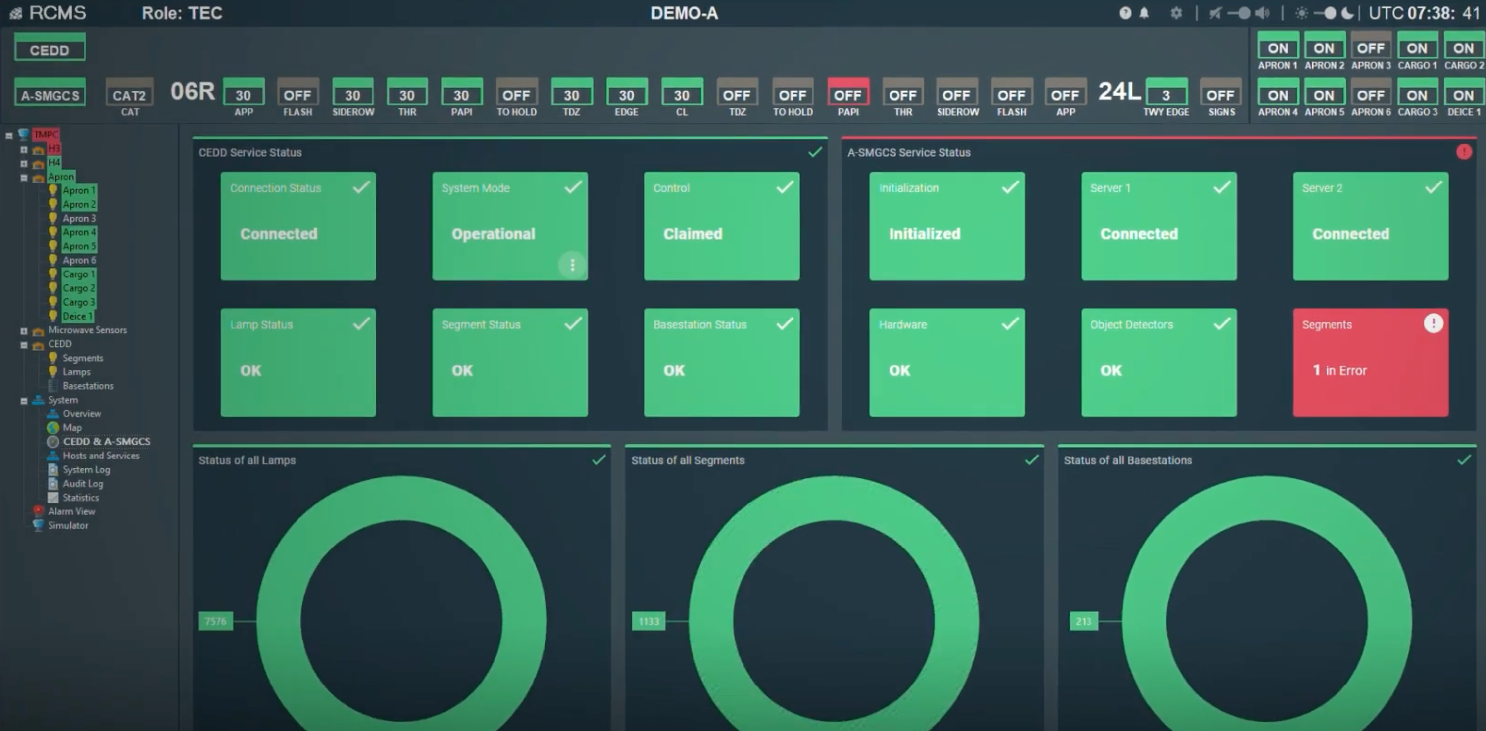 UI of ai traffic control software