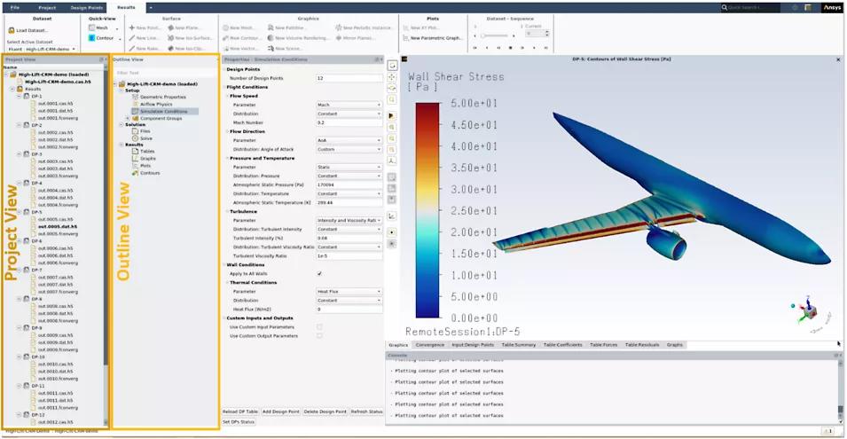 User interface of Ansys Fluent CFD software