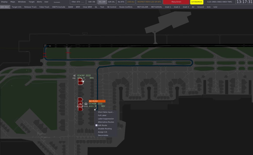 User Interface Aerodrome software