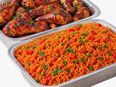 Jollof Rice & Grilled Chicken Tray