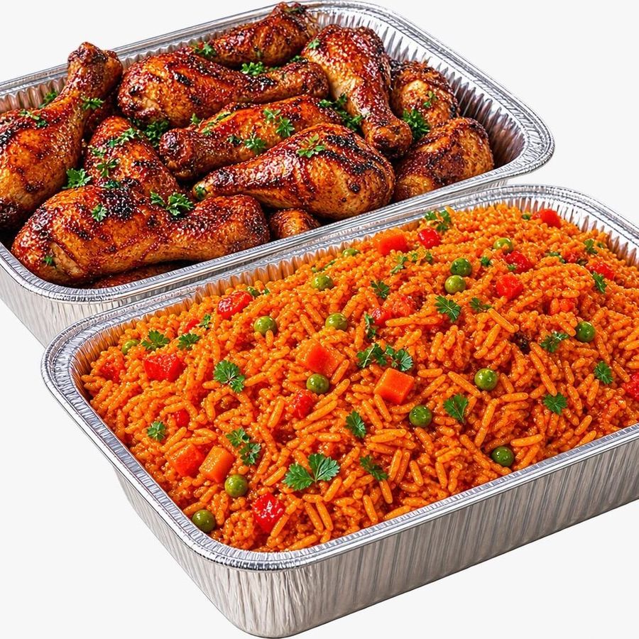Jollof Rice & Grilled Chicken Tray