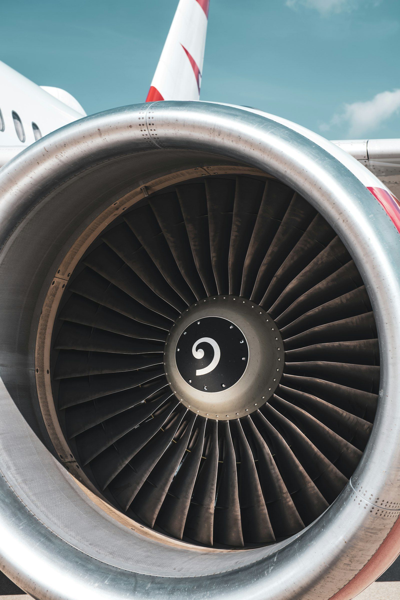 Aircraft turbine close-up