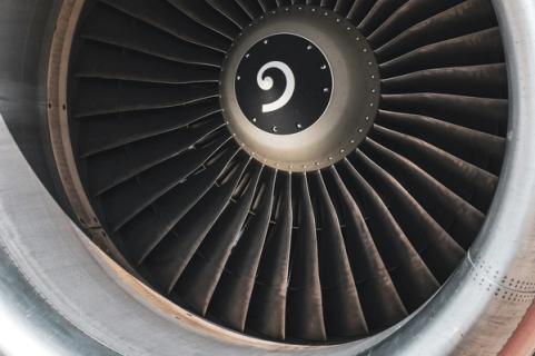 Aircraft turbine close-up