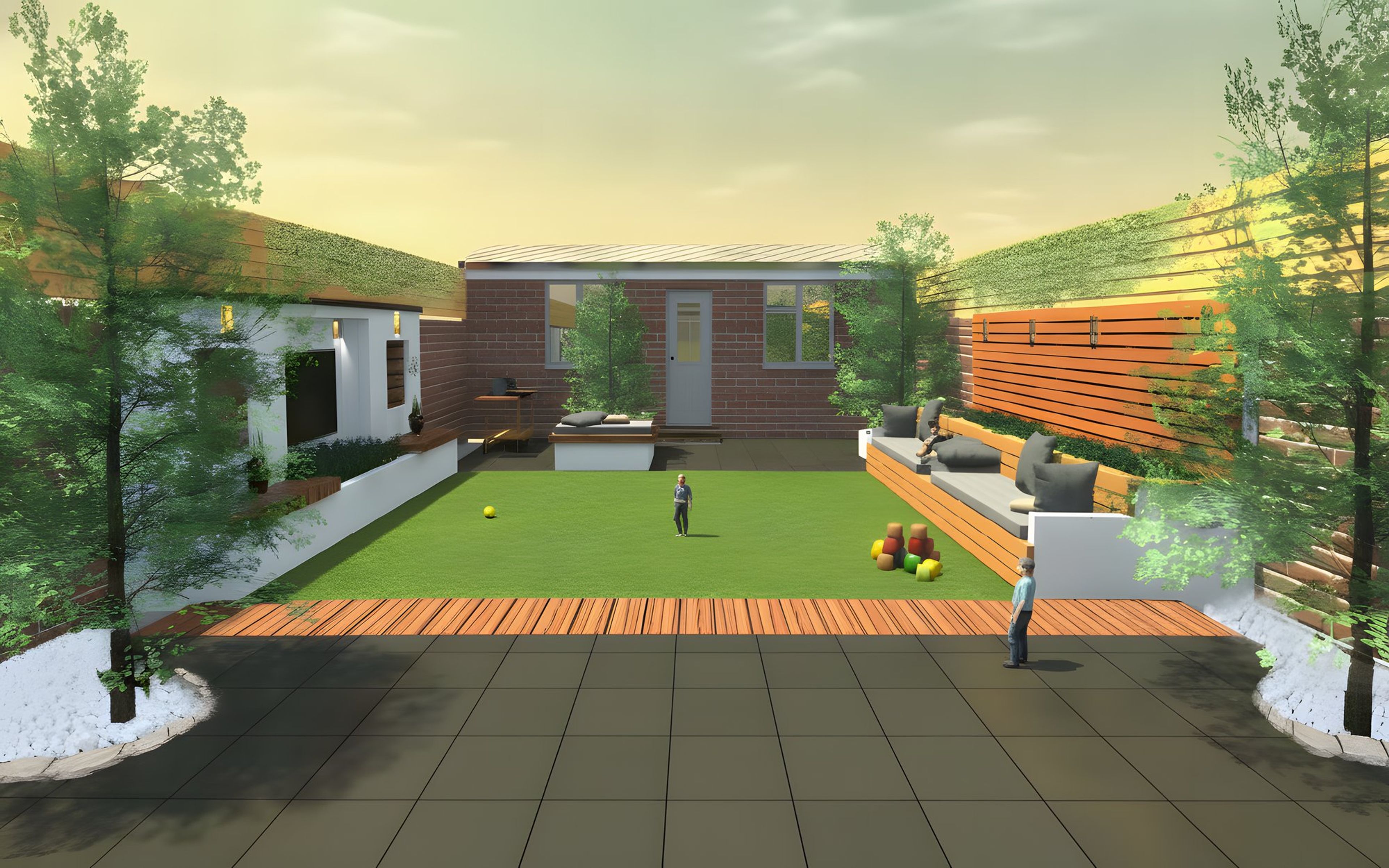 Back Yard Land Escape Design — Northolt — alternate view