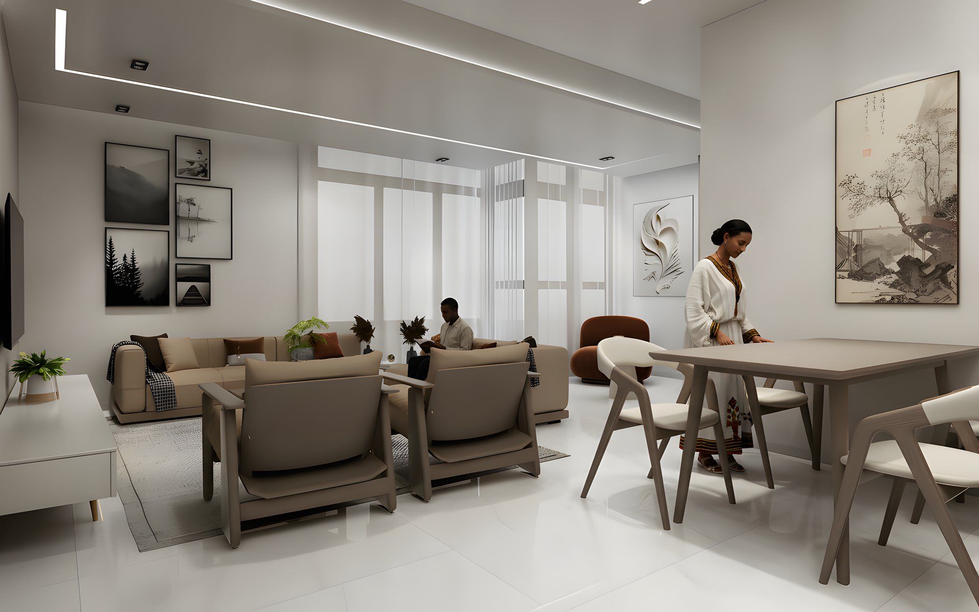 3 Bedroom Apartment Interior Design — Addis Ababa — alternate view
