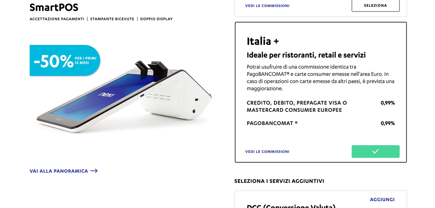 Offerta Italia + di Nexi selezionata
