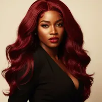 Burgundy Body Wave Wig view 1