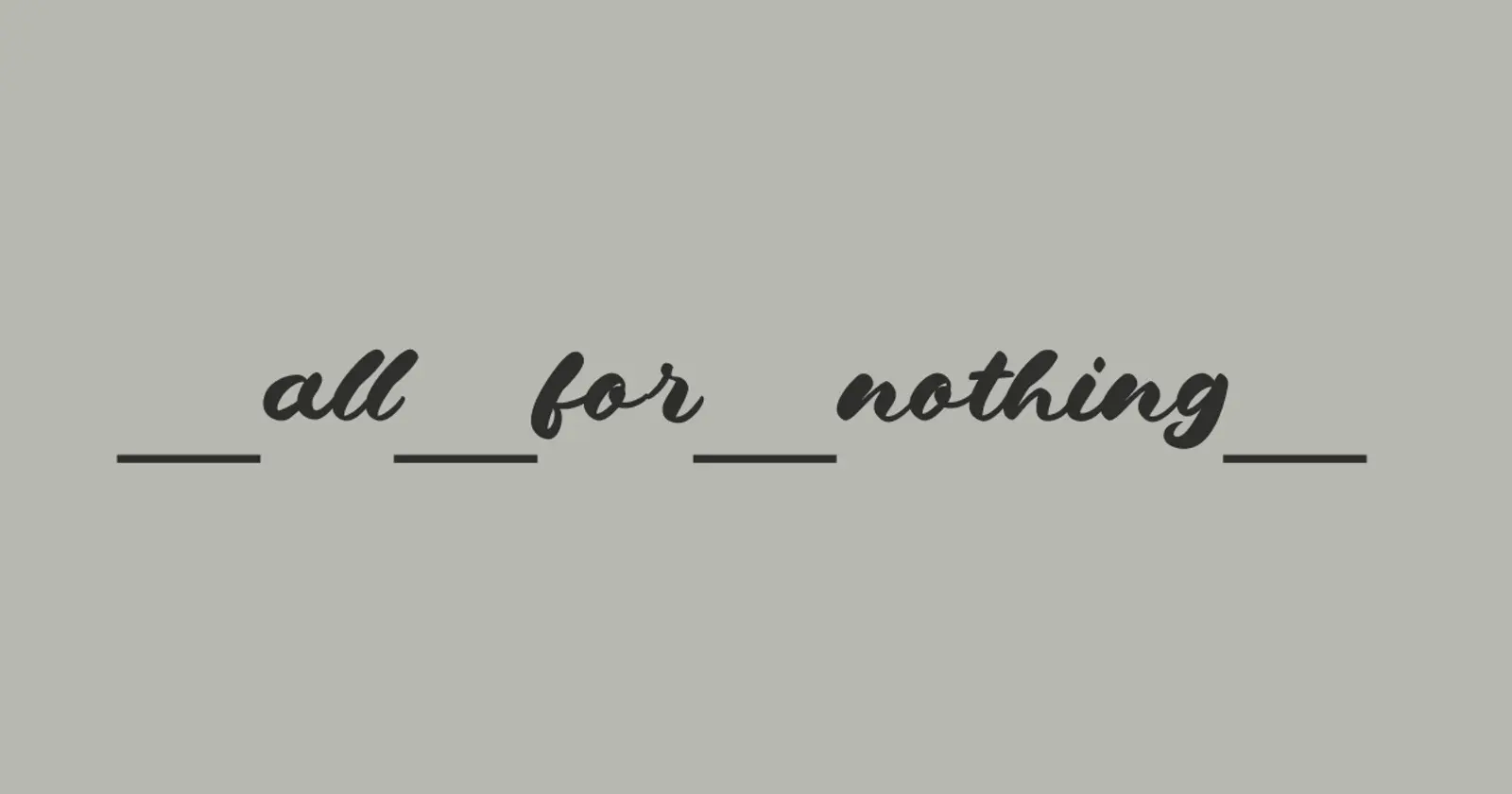 all for nothing: a cafe of sorts event image