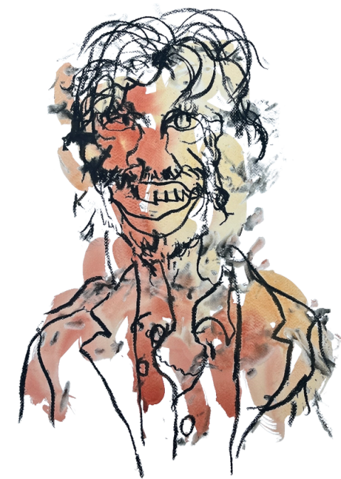 Blind-drawn portrait by Iris Bakker