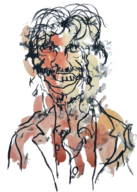 Blind-drawn portrait by Iris Bakker