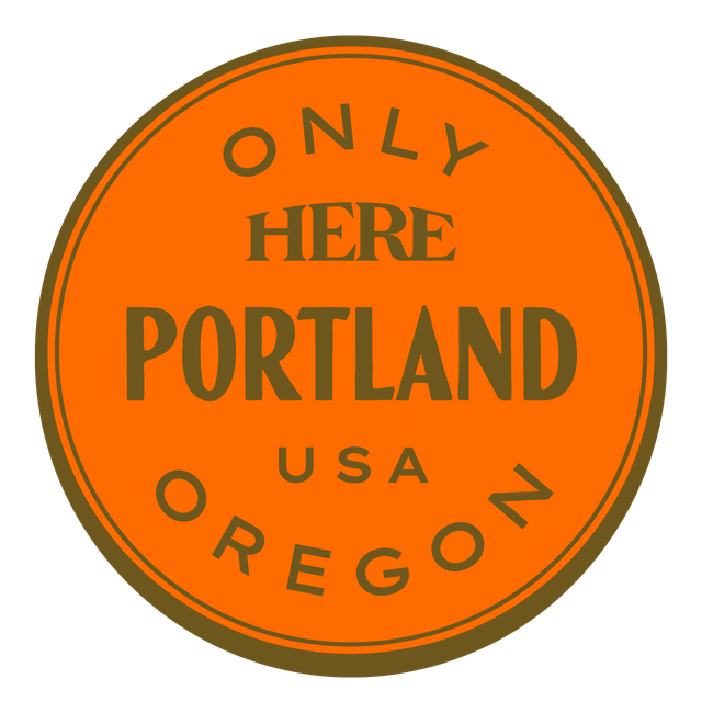 Only HERE, Portland, USA — Premium Gold & Bright Orange
