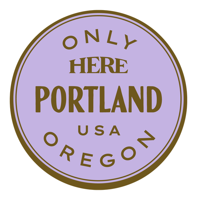 Only HERE, Portland, USA — Premium Gold & Bright Purple