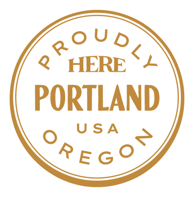 Proudly HERE, Portland, USA — Bright Gold
