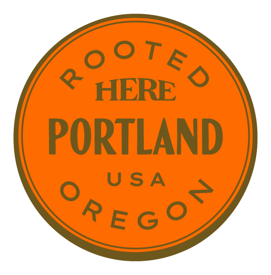 Rooted HERE, Portland, USA — Premium Gold & Bright Orange