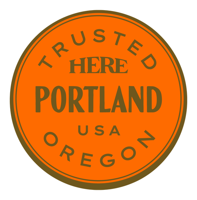 Trusted HERE, Portland, USA — Premium Gold & Bright Orange