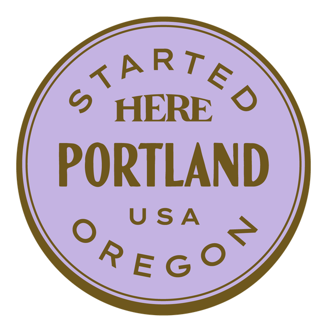 Started HERE, Portland, USA — Premium Gold & Bright Purple