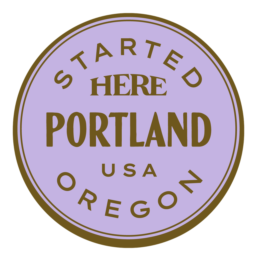 Started HERE, Portland, USA — Premium Gold & Bright Purple
