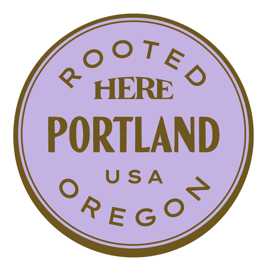 Rooted HERE, Portland, USA — Premium Gold & Bright Purple