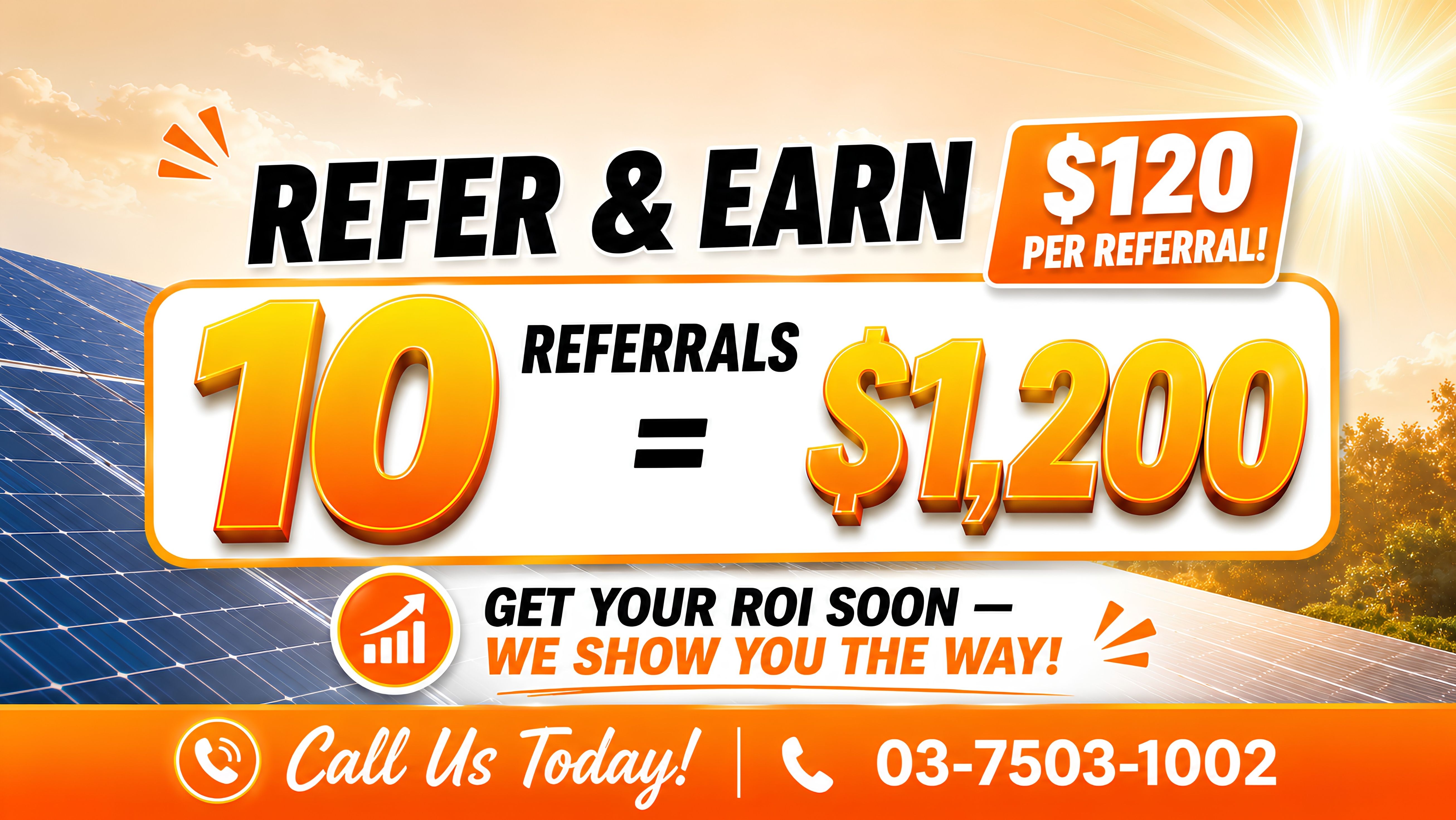 Refer and earn — $120 per referral, up to $1,200 for 10 referrals. Call us today.