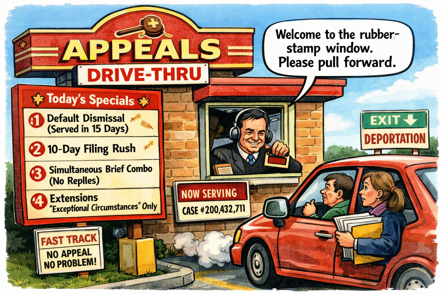 The new BIA "Appeals Drive-Thru" — where due process goes to die.