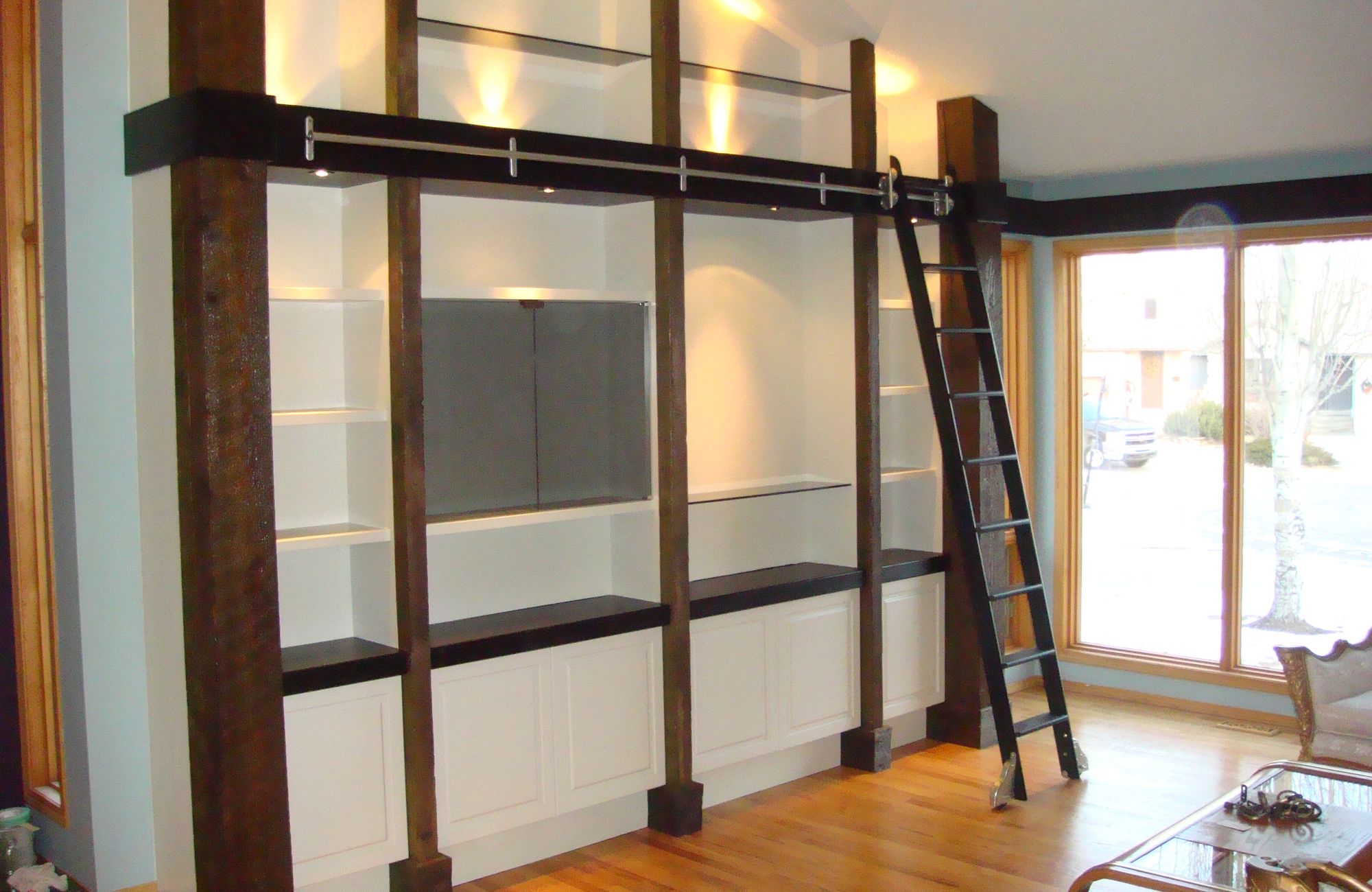 Construction site with steel framework