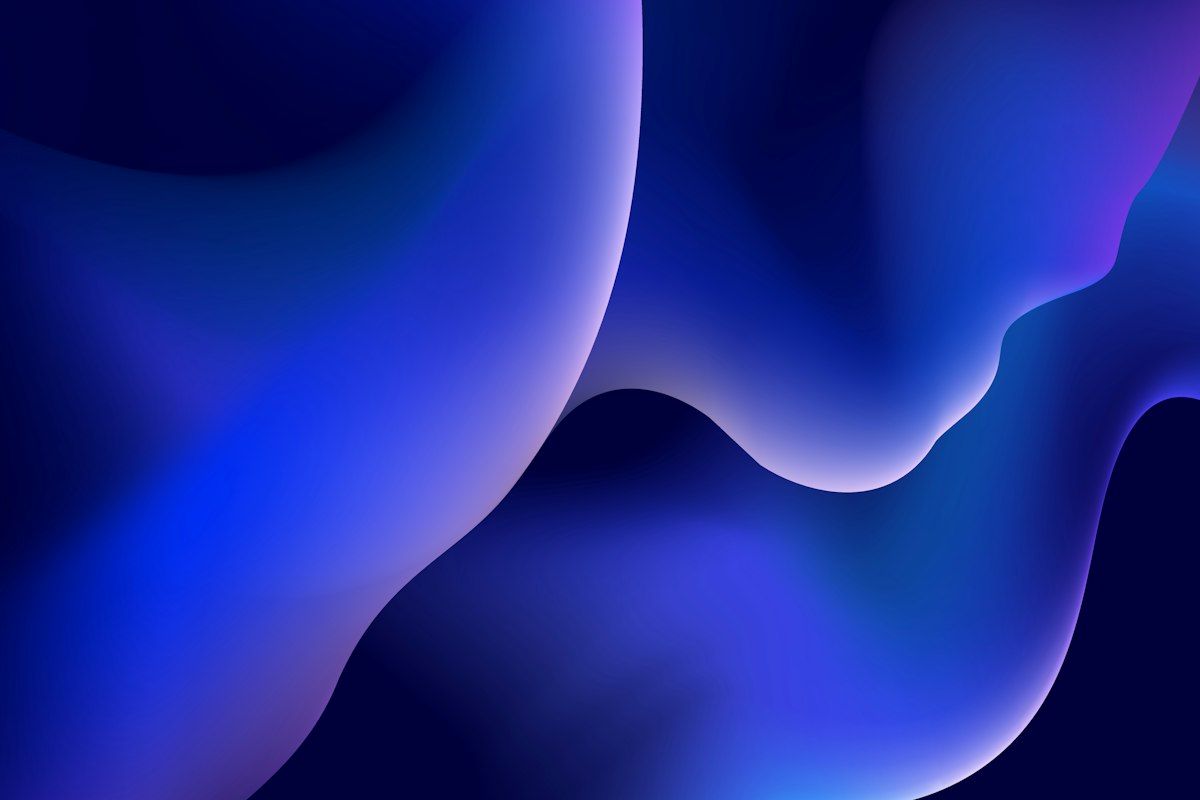 Abstract flowing blue and purple shapes