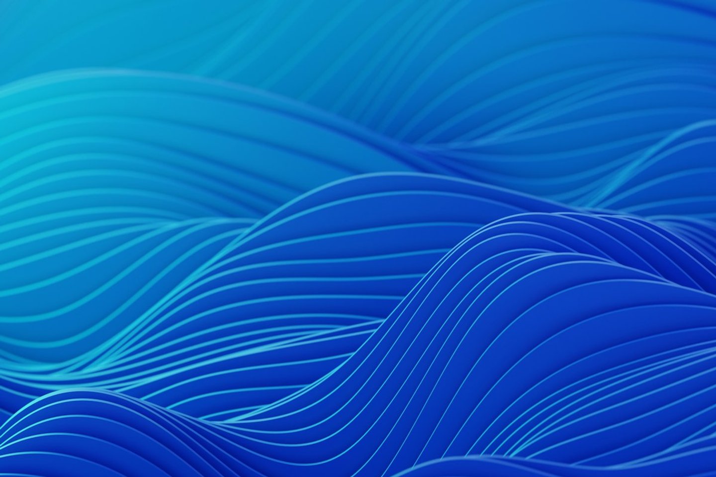 Abstract blue flowing wave lines