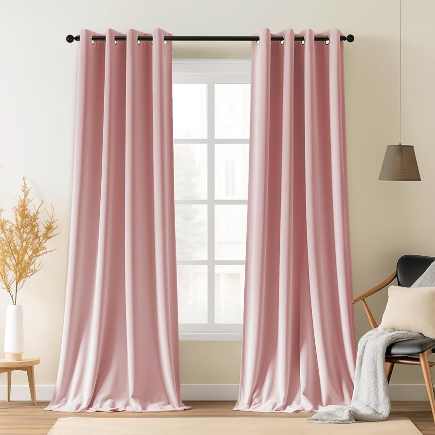 Soft Rose Velvet Blackout Curtain
