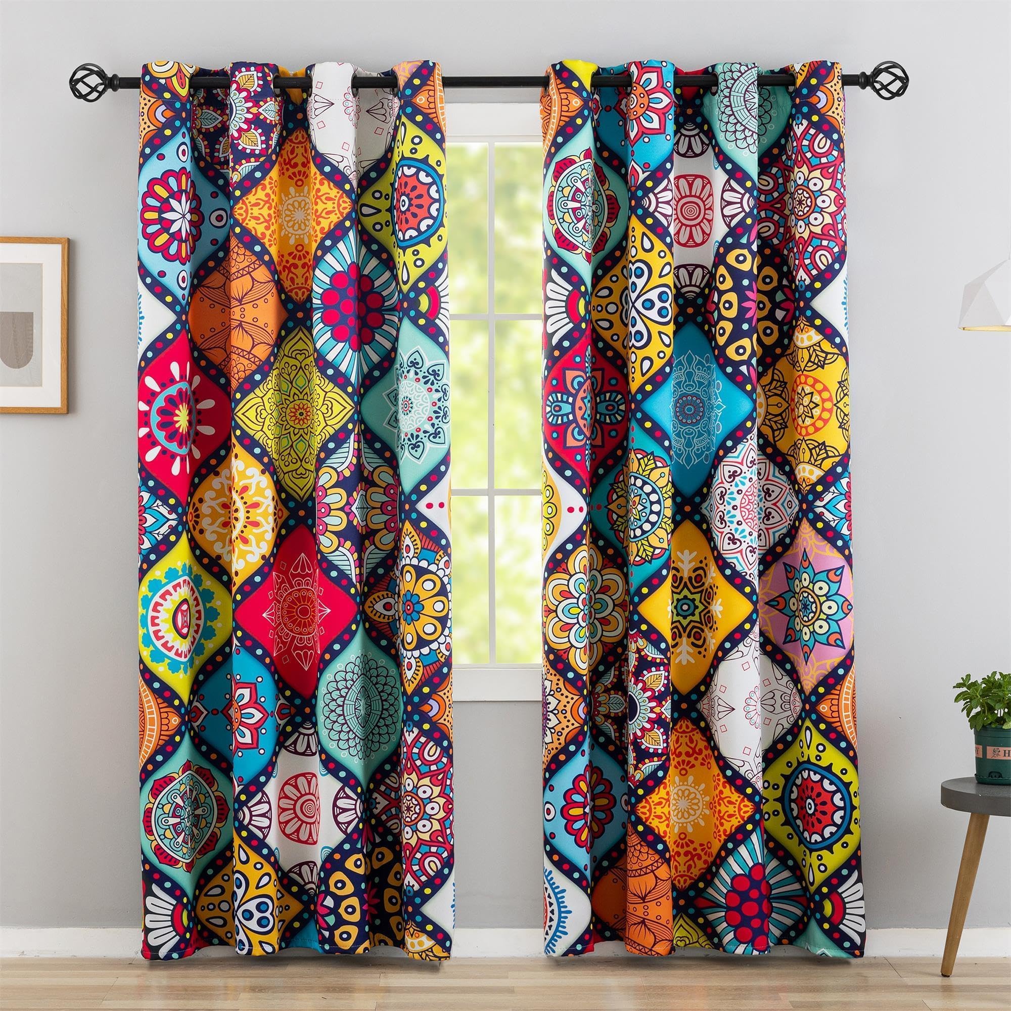 Boho Mandala Art Curtain