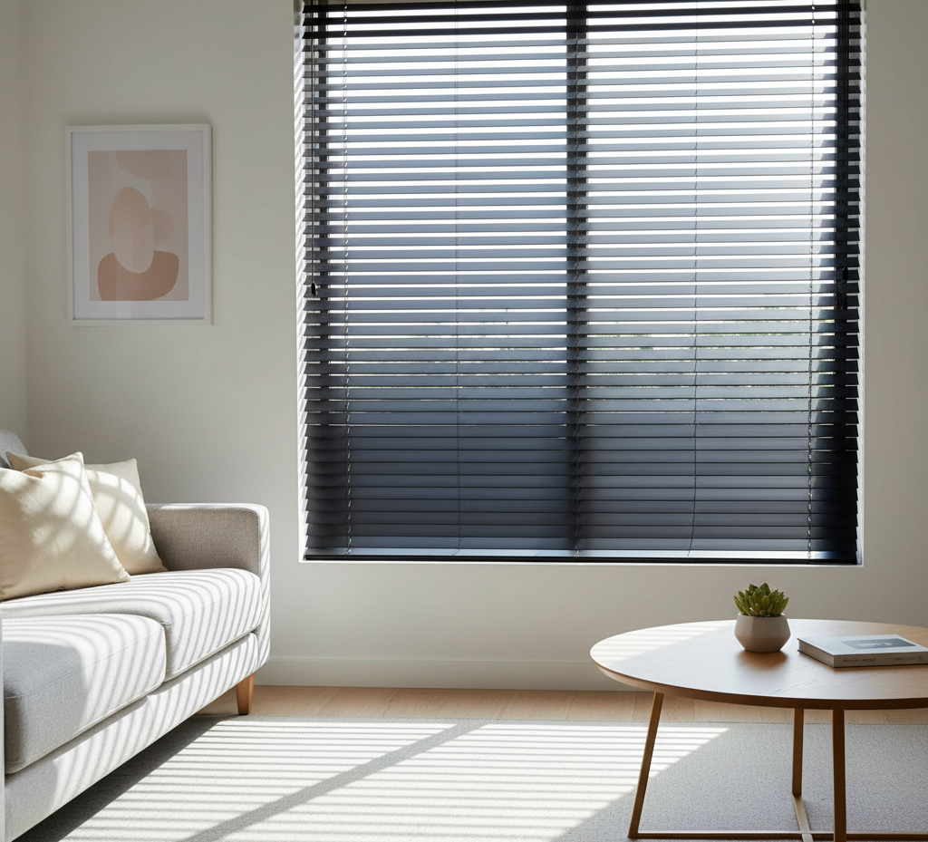 Midnight Black Aluminium Venetian Blind