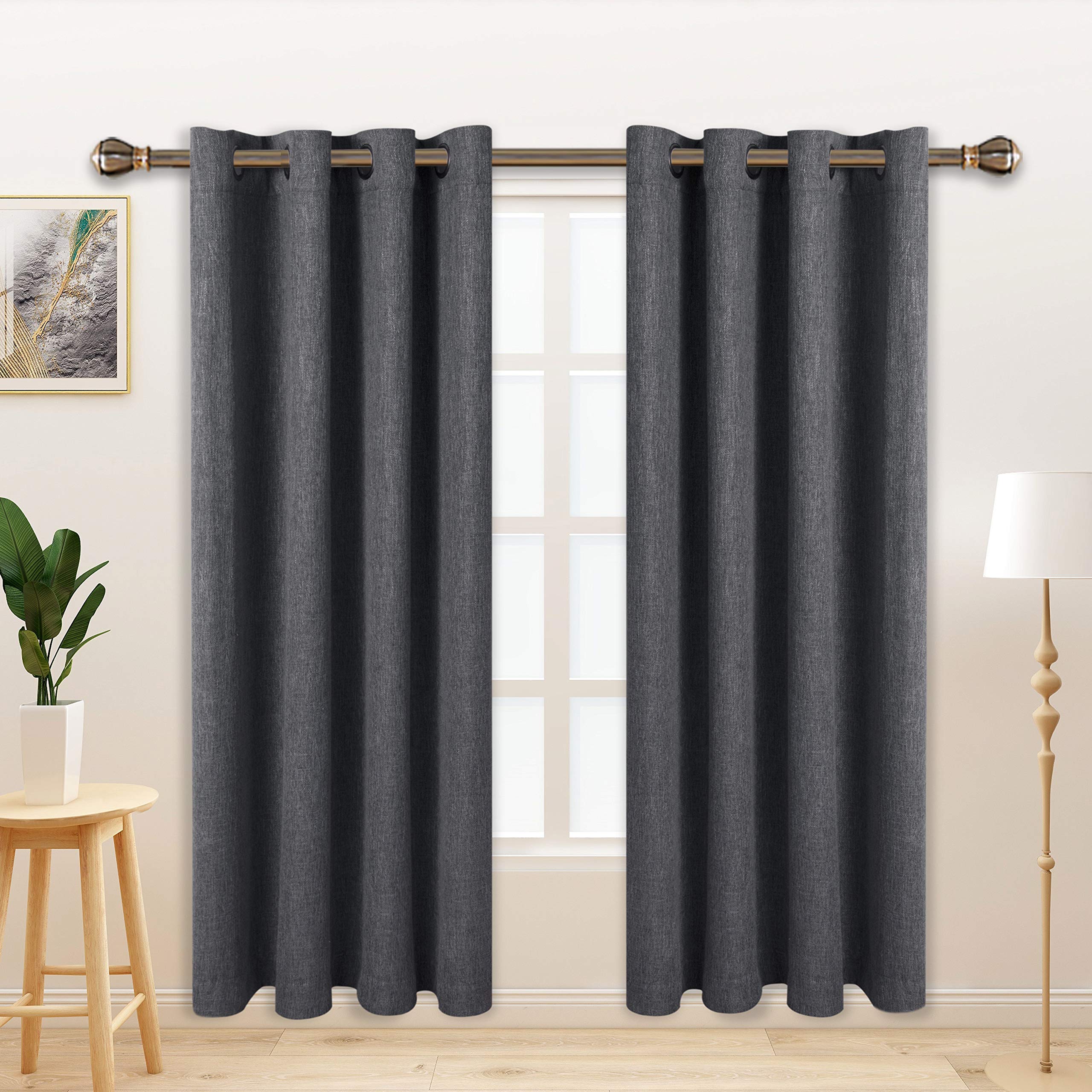 Charcoal Textured Blackout Curtain
