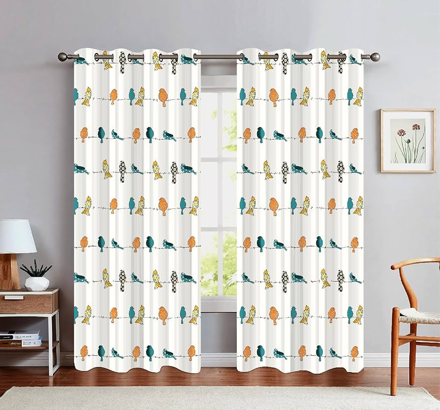 Serene Birdsong Printed Curtain