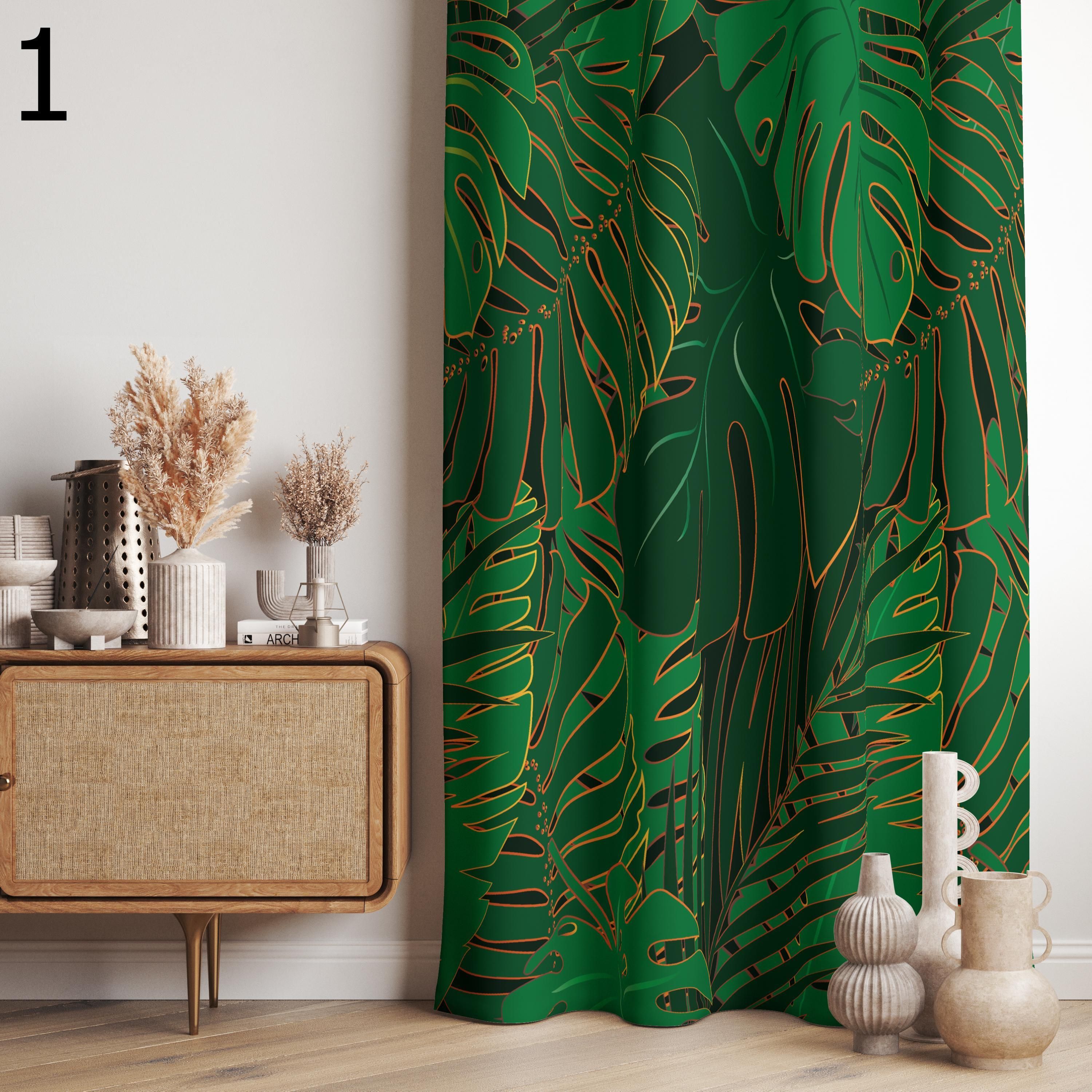 Tropical Palm Leaf Curtain