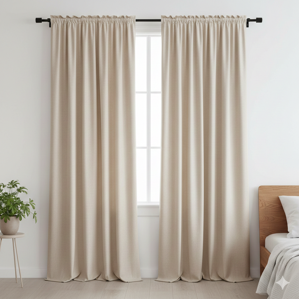 Soft Pearl Beige Blackout Curtain